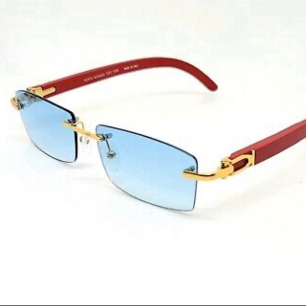 NEW 56mm PORTA ROMANA SUNGLASSES, WOODEN TEMPLES, UNISEX (OCD: 1953)